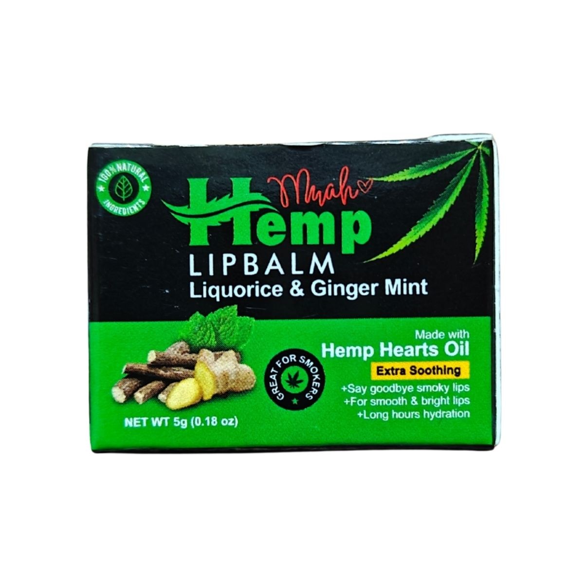 Indus Hemp Lip Balm � Liquorice & Ginger Mint 5g