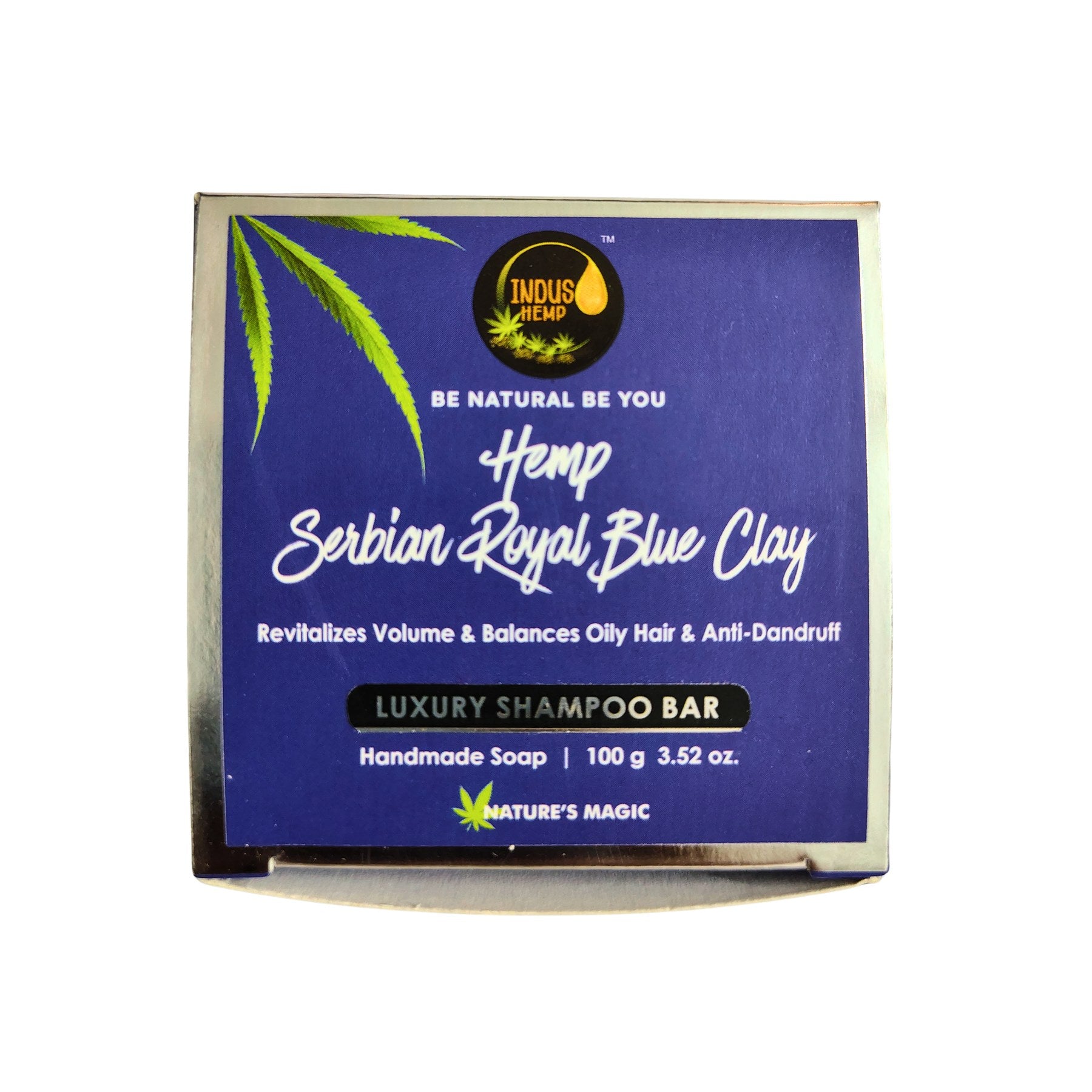 Indus Hemp Serbian Royal Blue Clay Shampoo Bar 100g