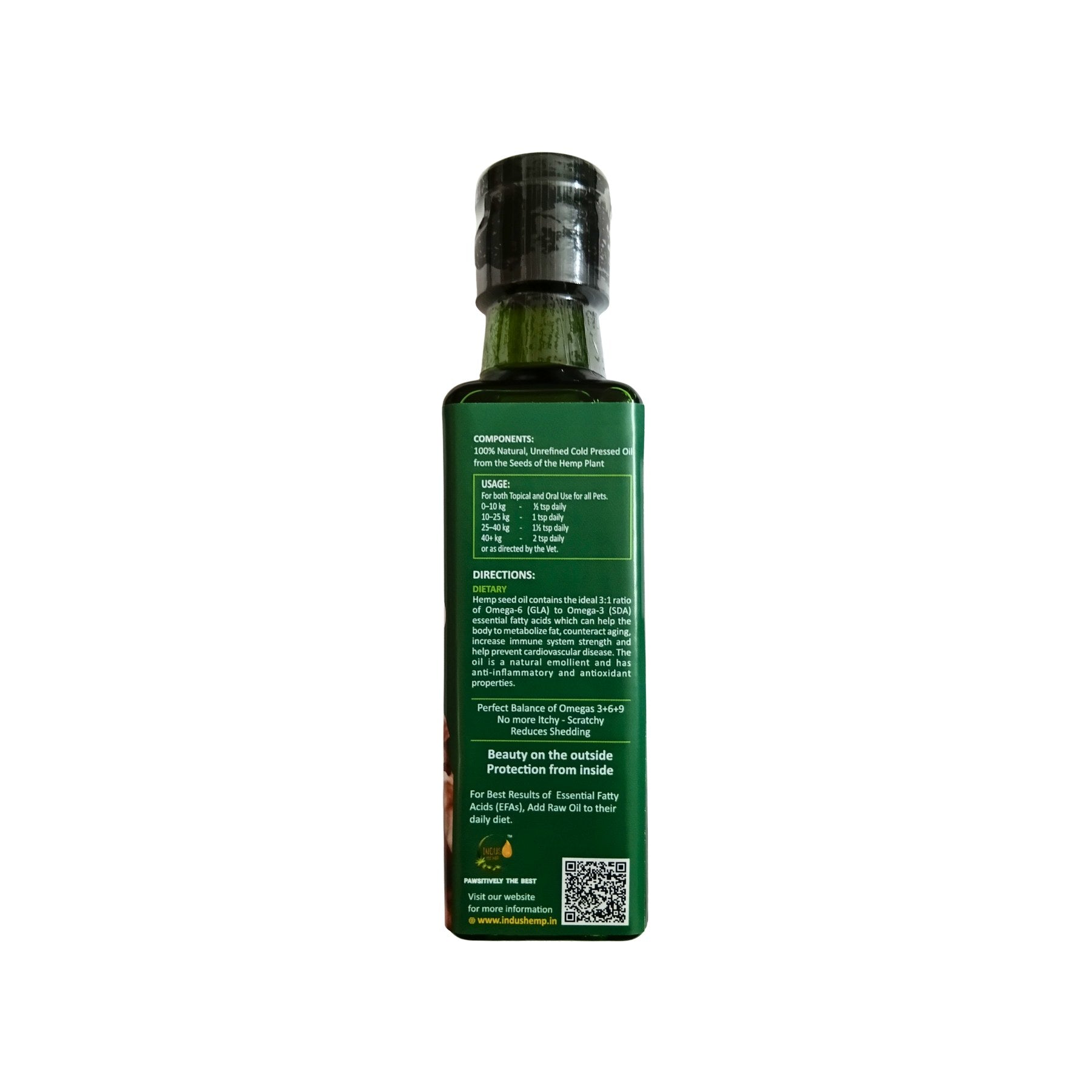 Indus Hemp Raw Cold-Pressed Hemp Seed Oil for Pets 100ml
