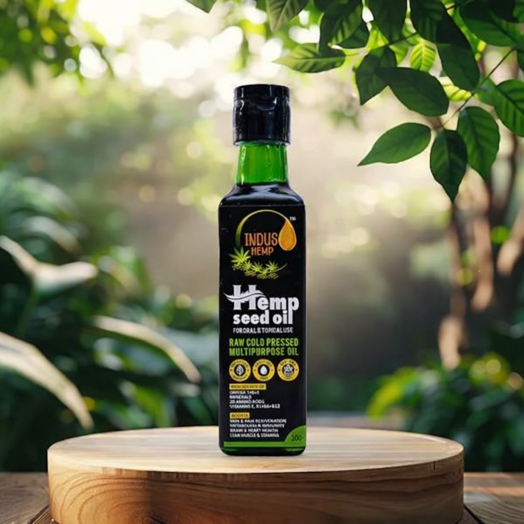 Indus Hemp Raw Cold-Pressed Hemp Seed Oil 100ml