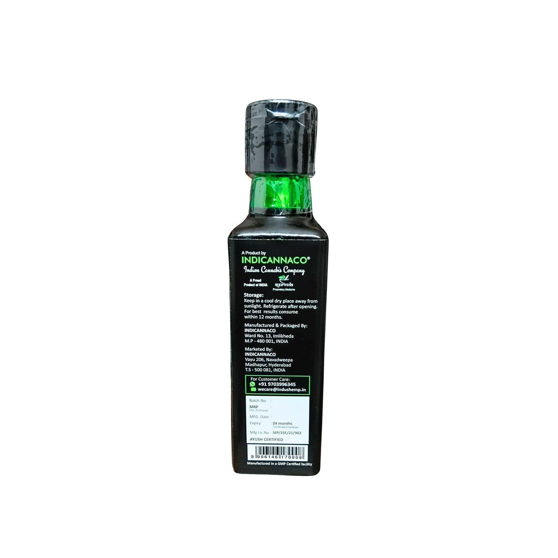 Indus Hemp Raw Cold-Pressed Hemp Seed Oil 100ml