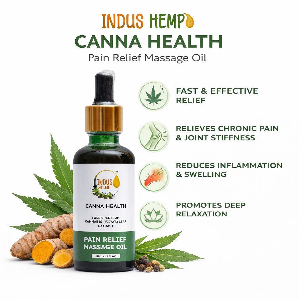 Indus Hemp Canna Health Pain Relief Massage Oil 50ml