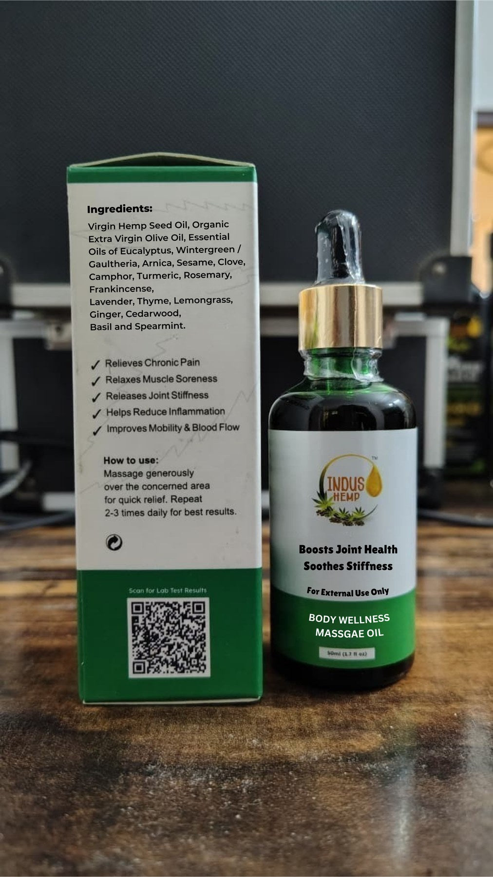 Indus Hemp Canna Health Pain Relief Massage Oil 50ml