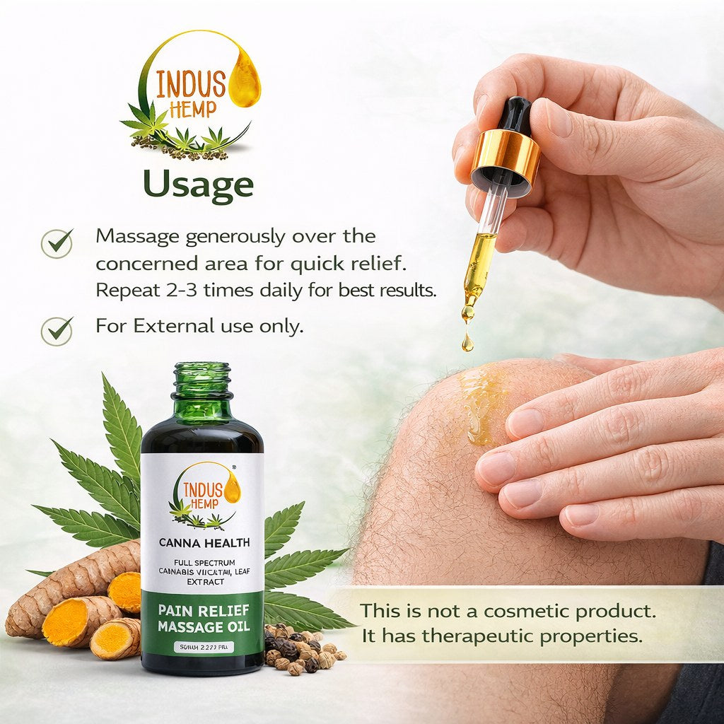 Indus Hemp Canna Health Pain Relief Massage Oil 50ml